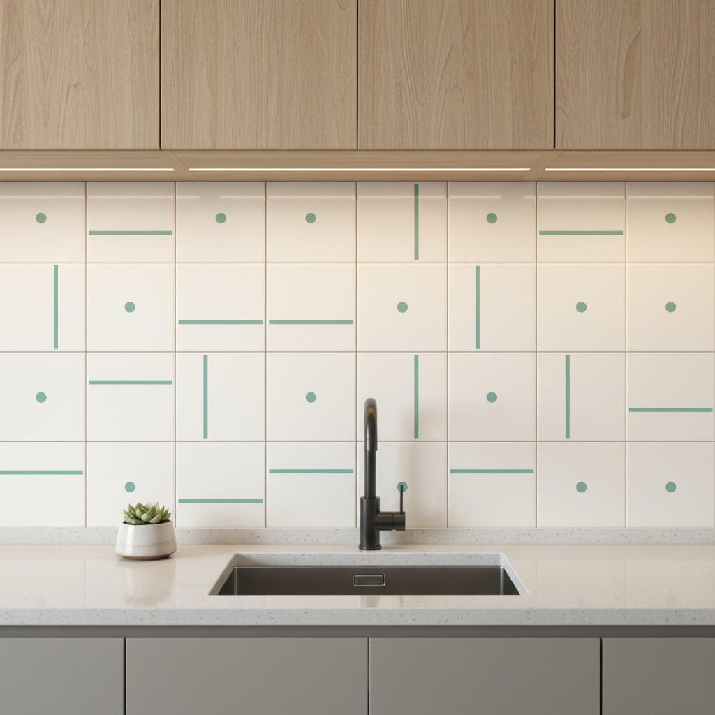 Cozinha moderna com Painel Stella TAI em verde menta